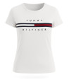 Tommy Hilfiger Dámské Tričko Signature Stripe – Bílé, Bavlněné