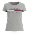 Tommy Hilfiger dámské tričko šedé Iconic Logo