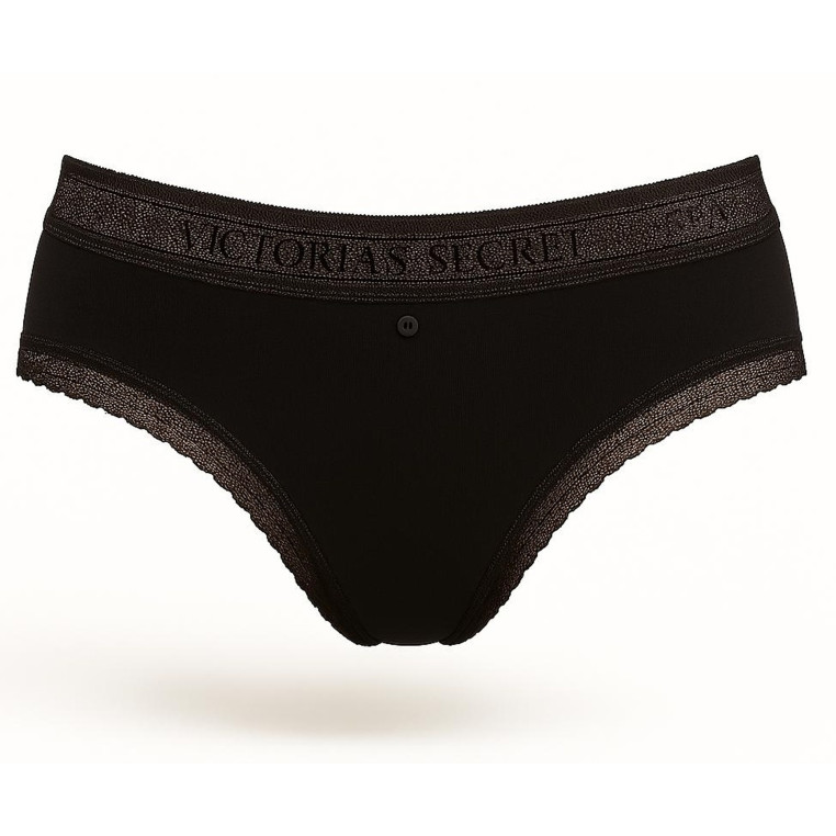 Victorias Secret klasické bavlněné kalhotky Stretch Logo brand černé 12-QB4