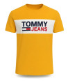 Tommy Hilfiger pánské tričko s krátkým rukávem Essential Wide Logo yellow
