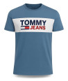 Tommy Hilfiger pánské tričko s krátkým rukávem Essentia Wide Logo light blue