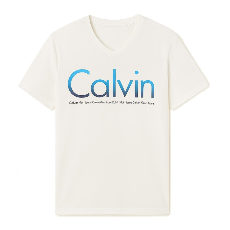 Calvin Klein Pánské Tričko s Kratkým Rukávem CK Bílé