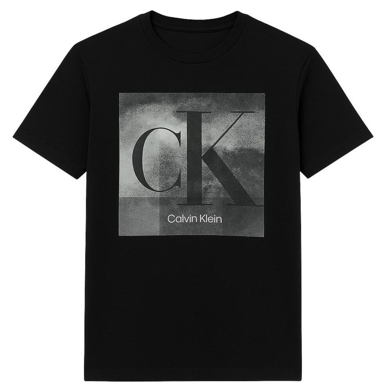Calvin Klein Pánské Tričko Graphics Logo Signature blk