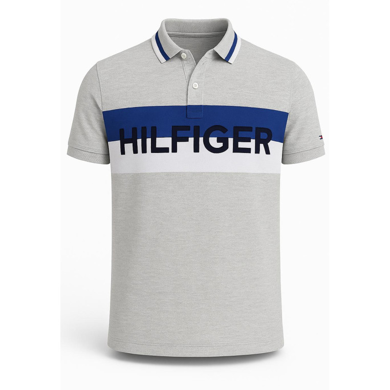 Tommy Hilfiger pánské polo tričko Logo signature šedé