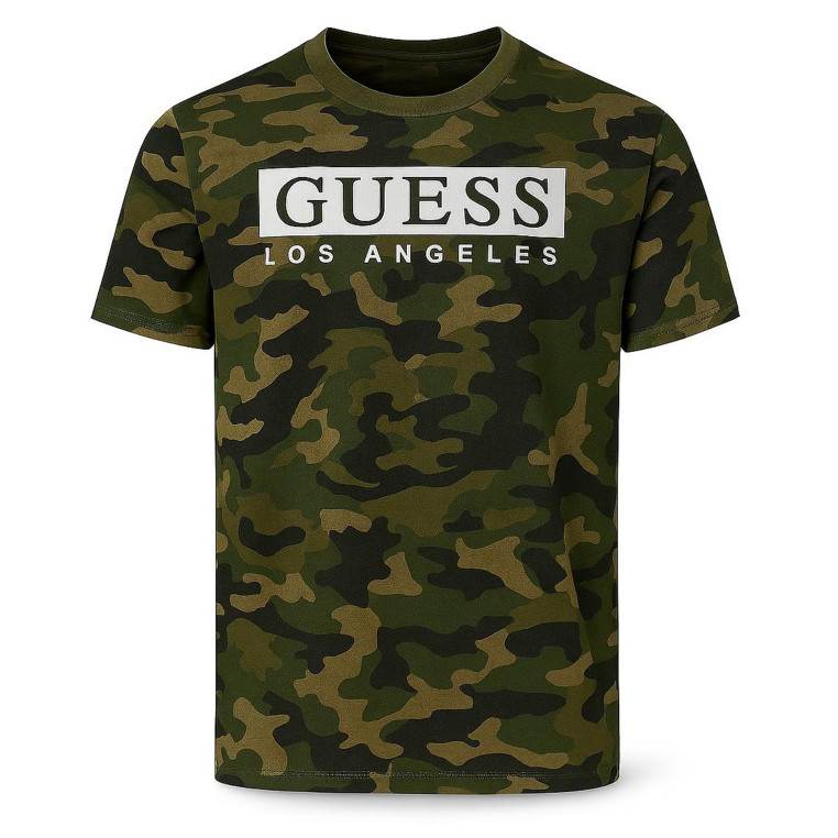 Guess Pánské Tričko Greg Camo Reflective Tee