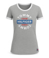 Tommy Hilfiger Dámské Tričko krátký rukáv Iconic Logo šedé