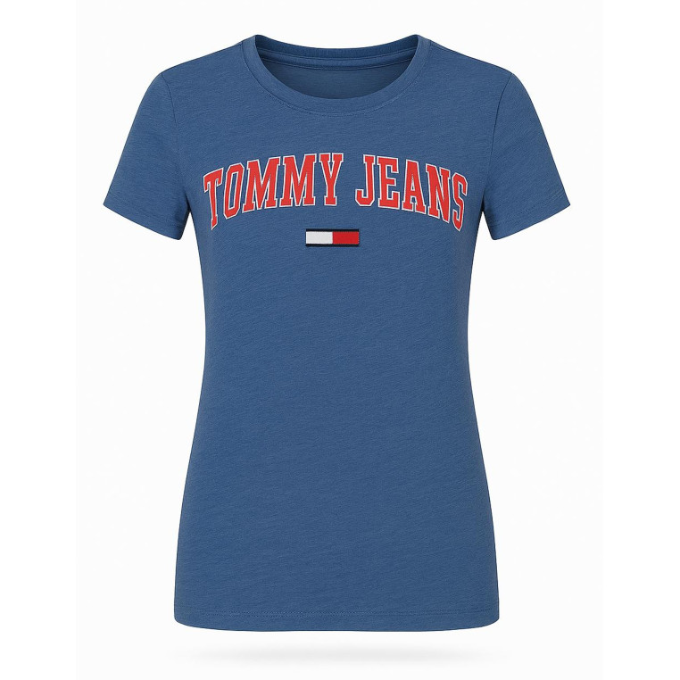 Tommy Hilfiger dámské tričko s krátkým rukávem Crew Logo modré