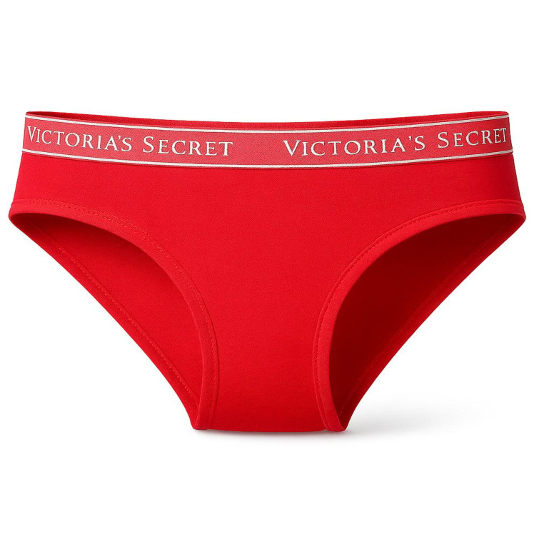Victorias Secret klasické bavlněné kalhotky Stretch Logo brand červené