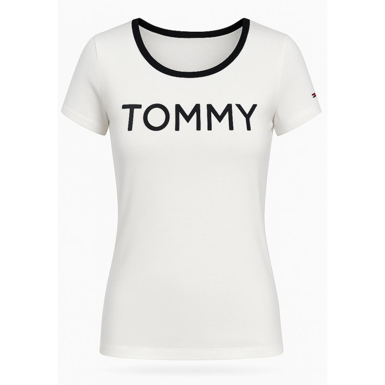 Tommy Hilfiger dámské tričko Solid Essential crew bílé