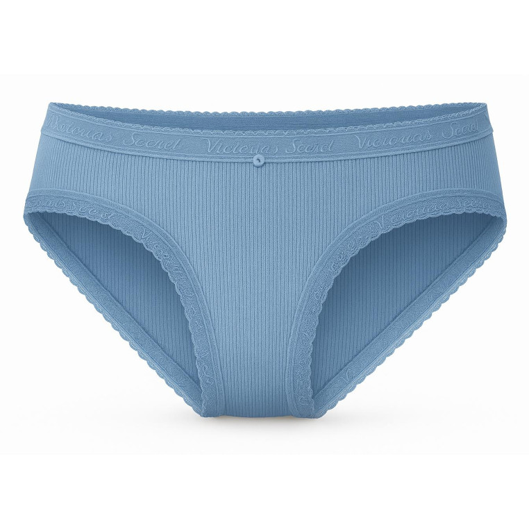 Victorias Secret tanga bavlněné kalhotky Cotton light Blue