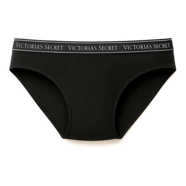 Victorias Secret Klasické Bavlněné Kalhotky Stretch Bikini Logo černé 76-17-QB4