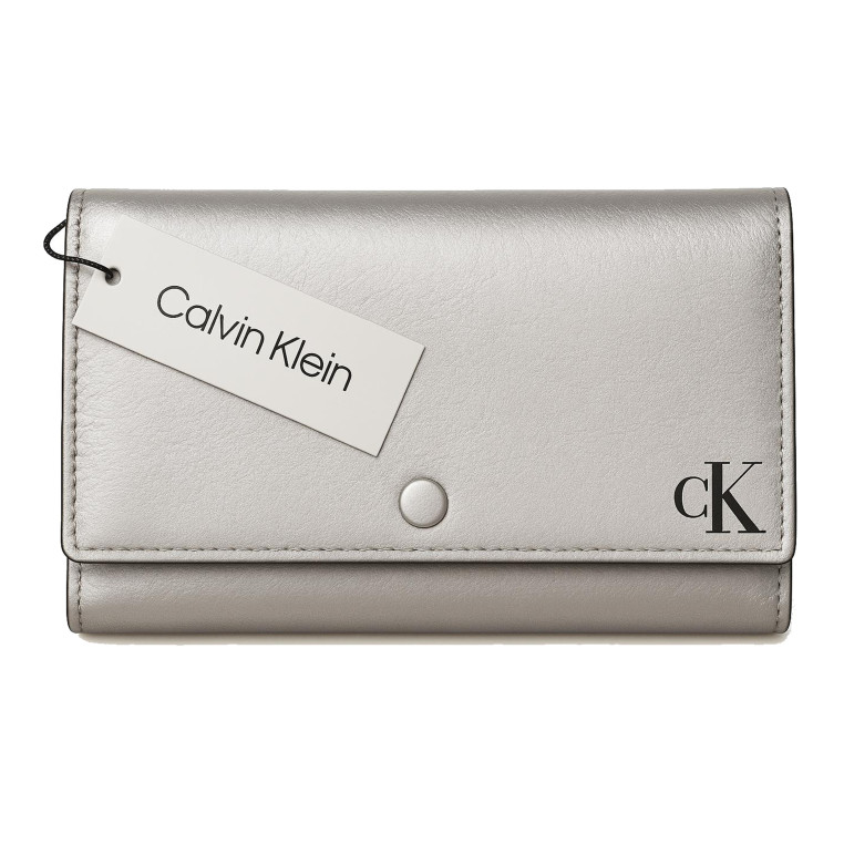 Calvin Klein dámská kabelka clutch s řetízkem stříbrná