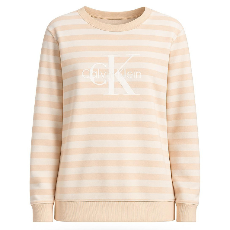 Calvin Klein dámská mikina s Pruhy béžová