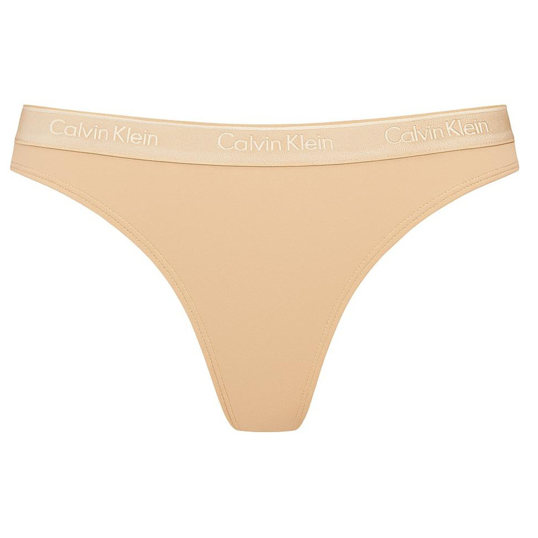 Calvin Klein secret Tanga kalhotky Thongs Bavlněné béžové