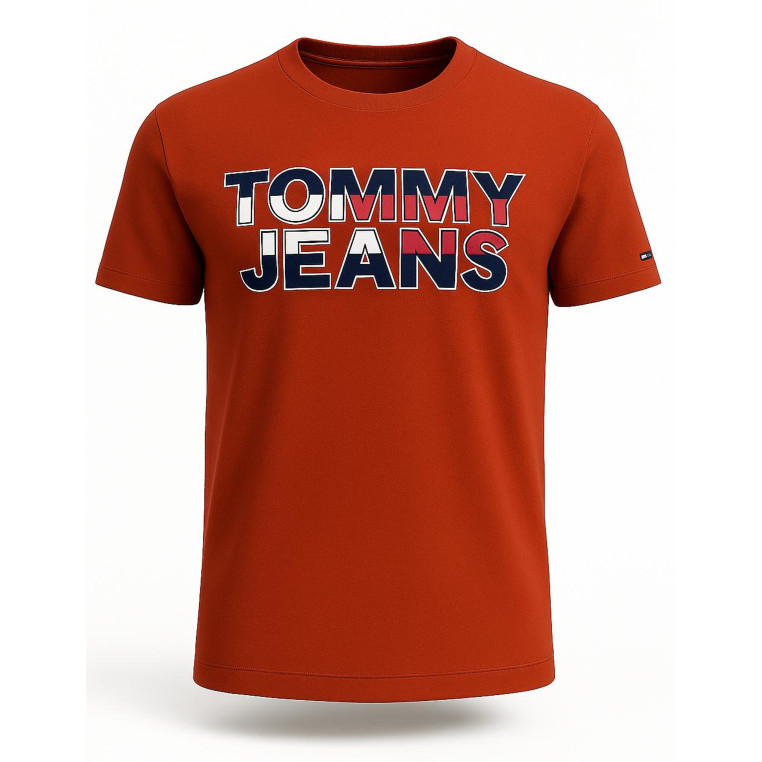 Tommy Hilfiger pánské tričko s krátkým rukávem Essential Logo ora/red