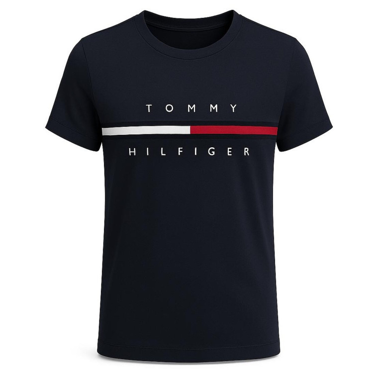 Tommy Hilfiger pánské tričko s krátkým rukávem Core Logo černé