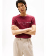 Tommy Hilfiger Pánské Tričko s Krátkým Rukávem – Burgundy Brown