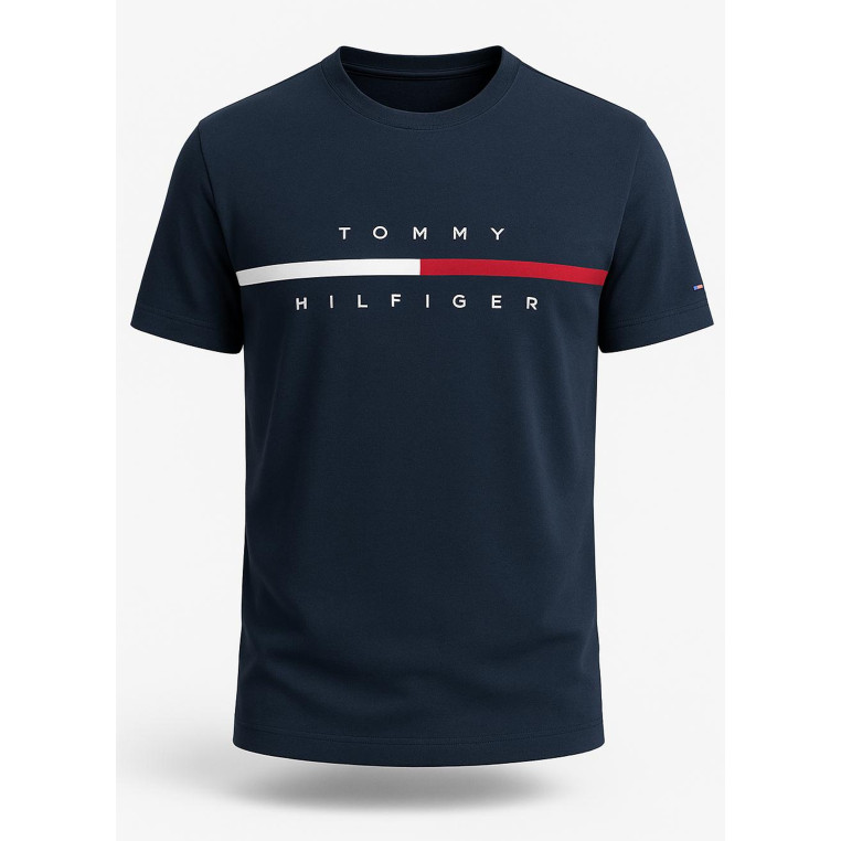 Tommy Hilfiger pánské tričko s krátkým rukávem Core Logo Navy Blue