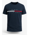 Tommy Hilfiger pánské tričko s krátkým rukávem Core Logo Navy Blue