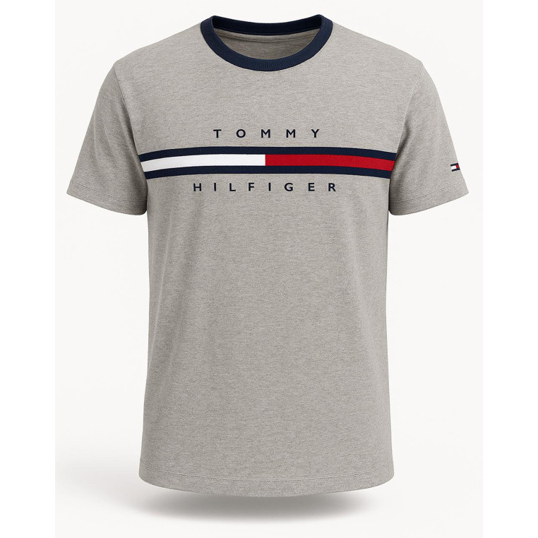 Tommy Hilfiger pánské tričko s krátkým rukávem Core Logo šedé