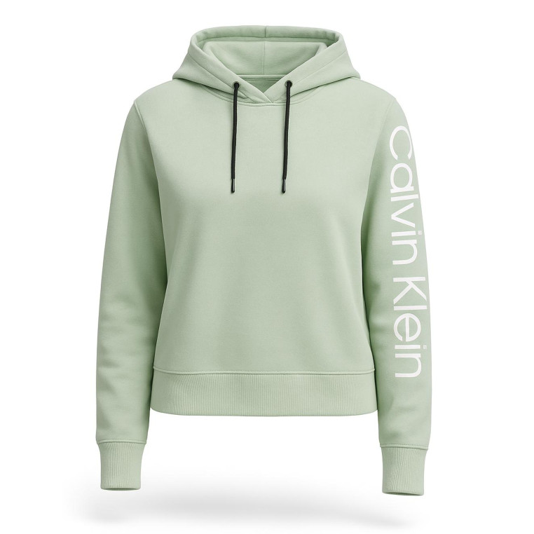 Calvin Klein dámská mikina s dlouhým rukávem s kapucí Performance tyrkysová