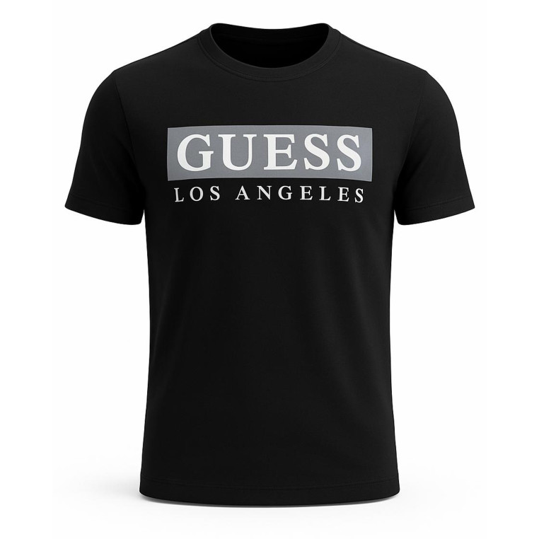 Guess Pánské Tričko Greg Logo Tee černé