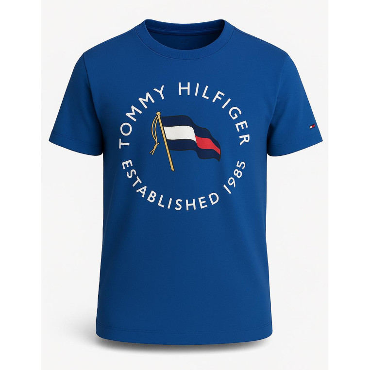 Tommy Hilfiger pánské tričko s krátkým rukávem Flag modré