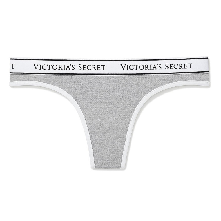 Victoria Secret Tanga Bavlněné Kalhotky šedé grey 