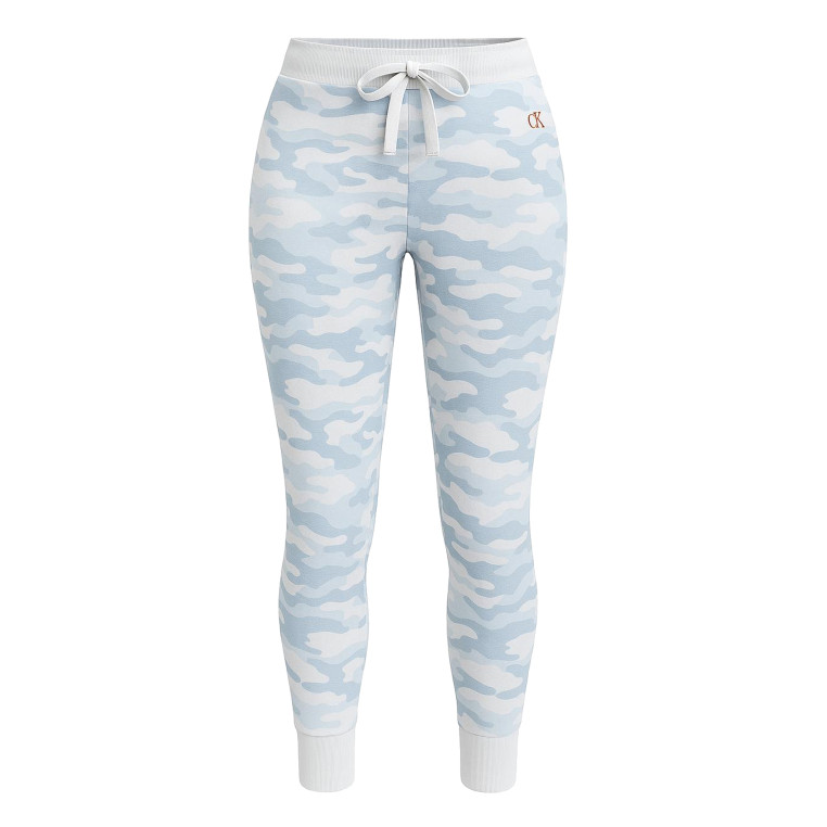 Calvin Klein dámské tepláky sport Performance camo blue/white