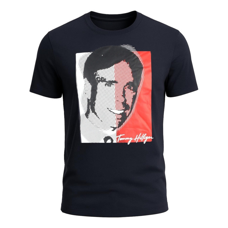 Tommy Hilfiger pánské tričko s krátkým rukávem Tommy Print černé