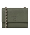 Calvin Klein dámská kožená peněženka clutch s řetízkem grn