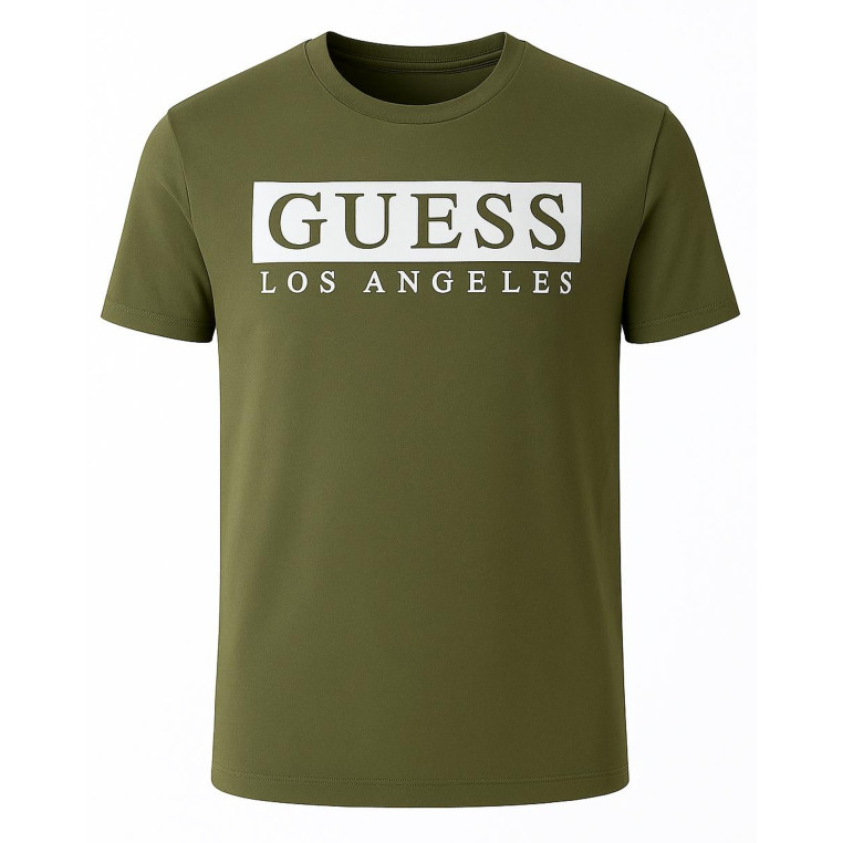 Guess Pánské Tričko Greg Tee zelenkavé