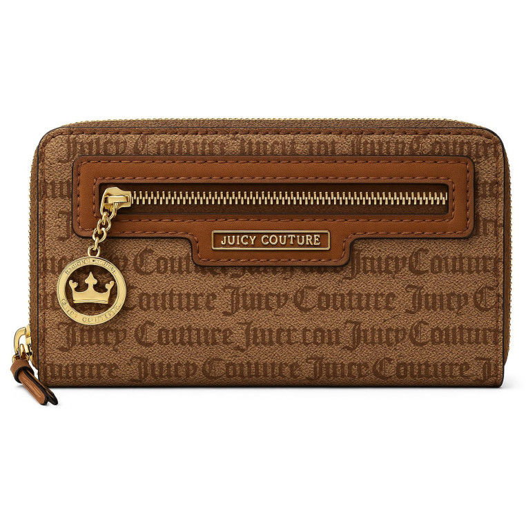 Juicy Couture dámská peněženka World Play jacquard Zip hnědá
